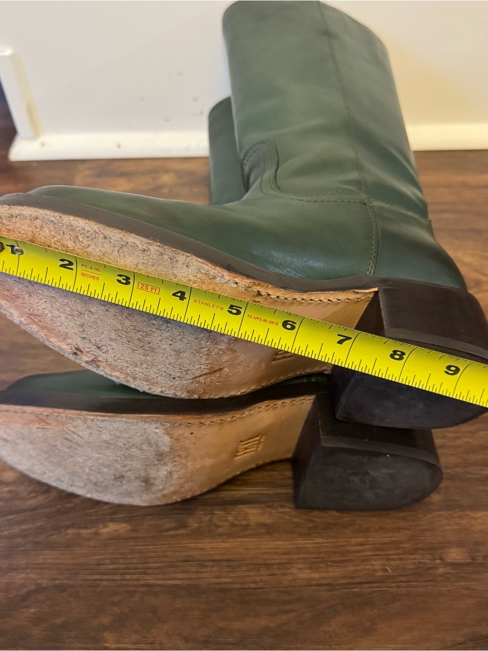 Frye Campus Boots Dark Green Leather Over-The-Knee Riding Boots - Picture 9 of 13